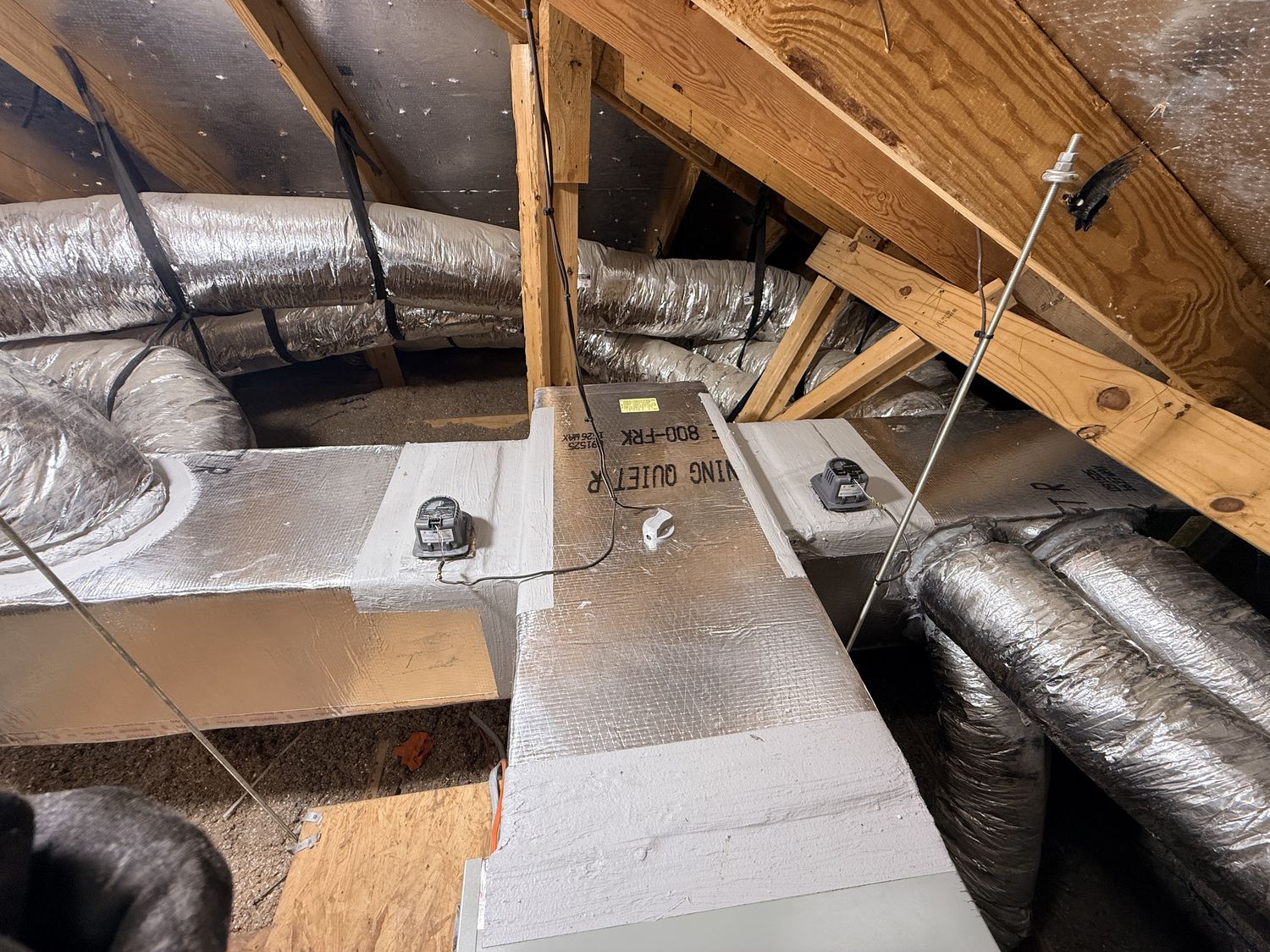 Insulated ductwork and plenum in an Austin attic